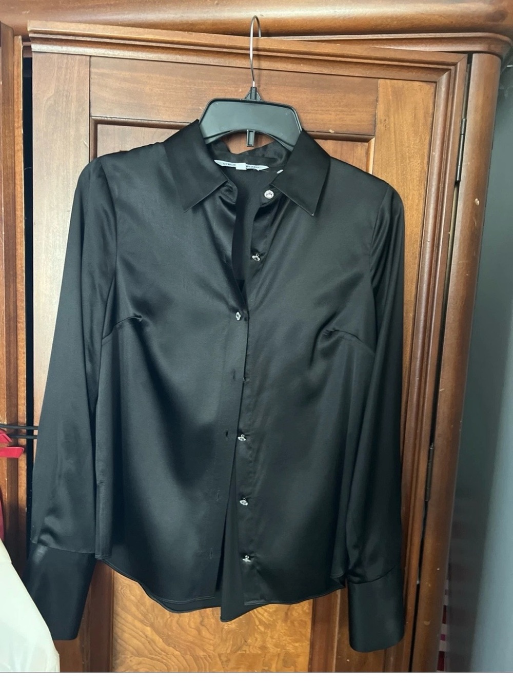 Veronica Beard Monique silk blend Black long sleeve Button-Up blouse